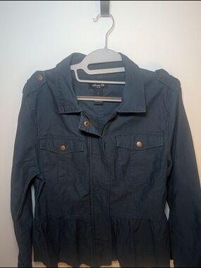 Dark Navy Utility Jacket with Epaulets